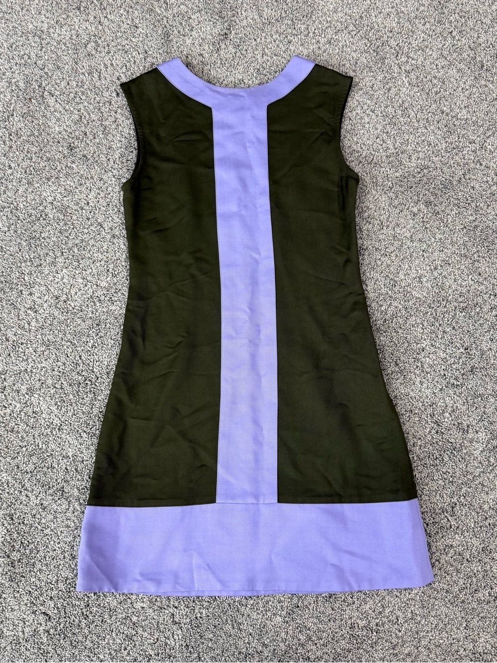 ABAETE’ Colorblock Mini Dress Sleeveless Stretchy Wool Blend Green Lilac Women 0